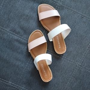 Pink + White Sandals